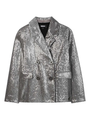 sequin-embellished double-breasted jacket