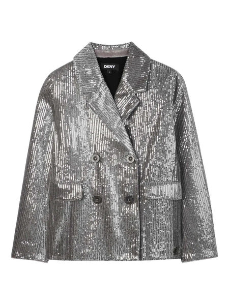 sequin-embellished double-breasted jacket