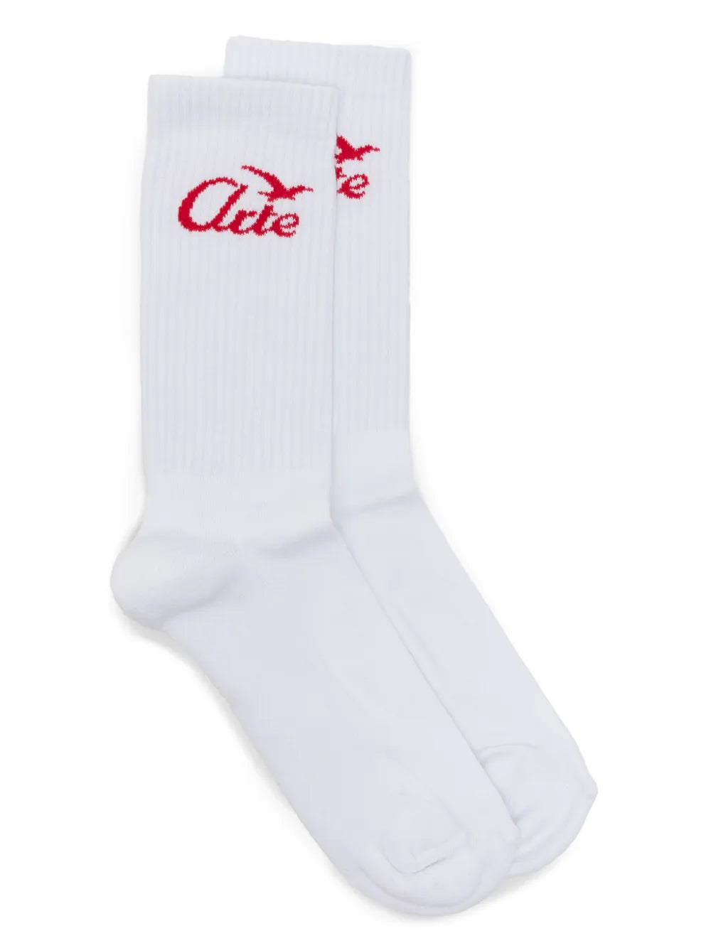 intarsia-knit logo socks