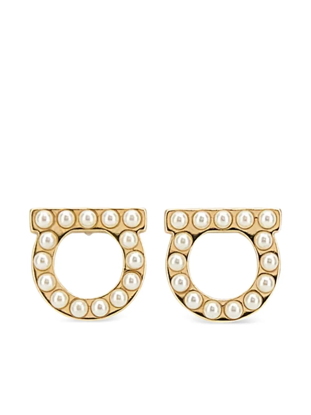 Gold metal Gancini earrings