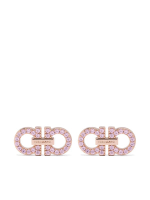 logo crystal-embellished earrings
