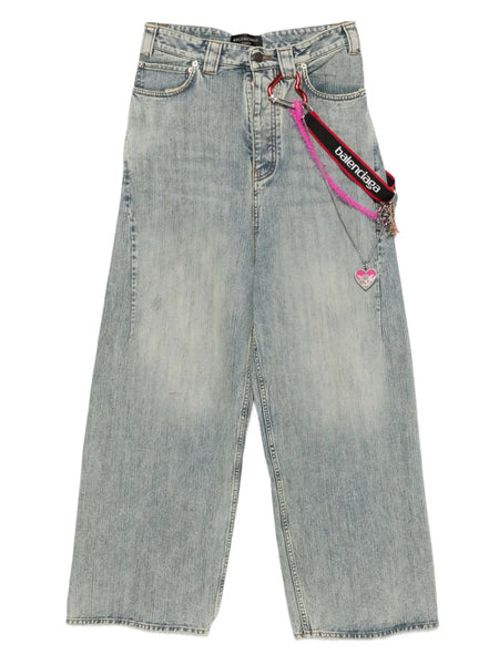chain-embellished jeans