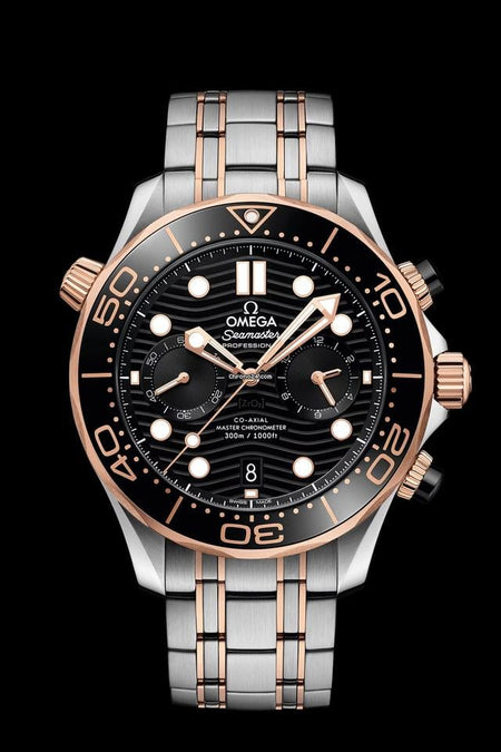 Omega Seamaster Diver 300 MCo‑axial Master Chronometer Diver Chronograph Gold Steel 210.20.44.51.01.001