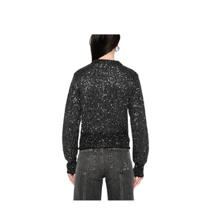 Black Wool Blend Cropped Sweater