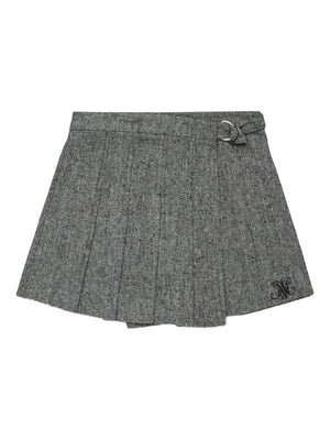 Pleated Tweed Skirt