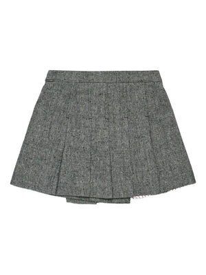 Pleated Tweed Skirt