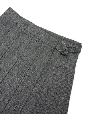 Pleated Tweed Skirt