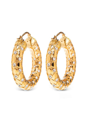 Greca-engraved hoops