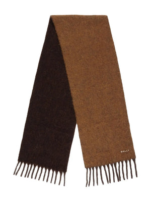 two-tone logo-embroidery scarf