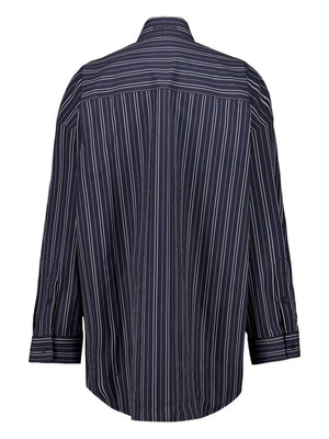 stripe cotton mini shirt dress