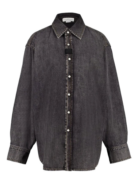 button-up denim shirt