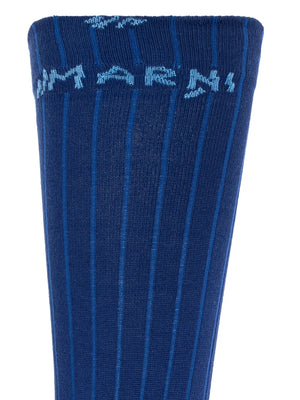 intarsia-knit logo socks
