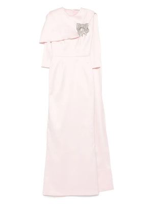 bow-embellished cape dress