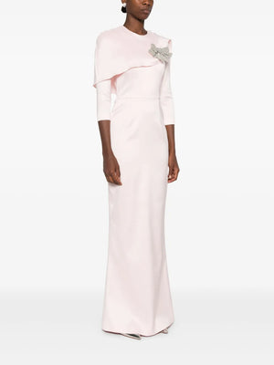 bow-embellished cape dress