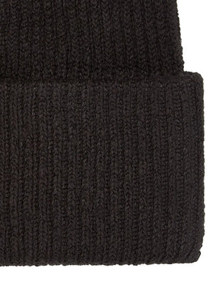 logo-patch ribbed beanie