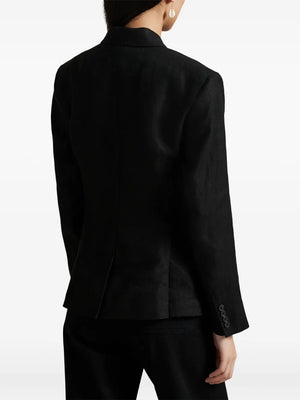 logo-embroidered double-breasted blazer