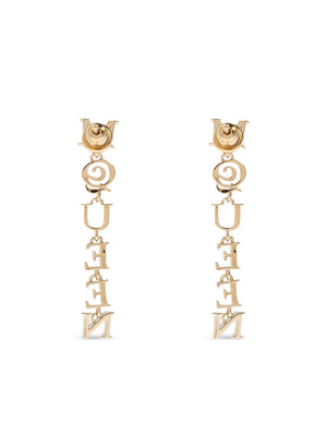 logo-charm earrings