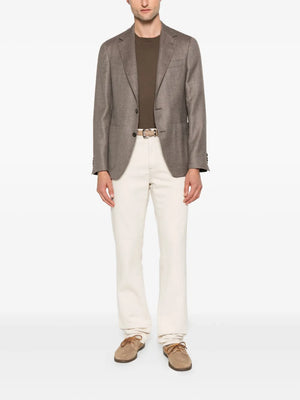 herringbone patch-pocket jacket