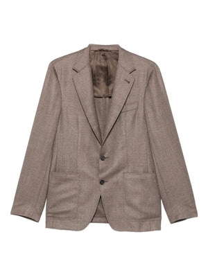 herringbone patch-pocket jacket