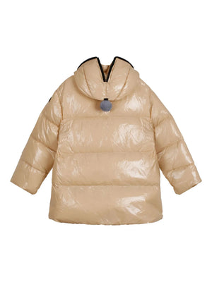 goggle-detail hooded puffer jacket