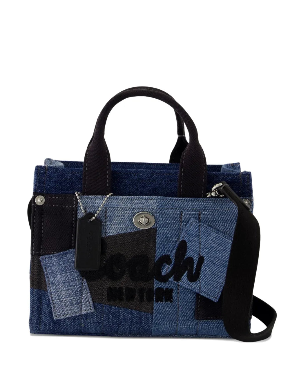 patchwork denim tote bag