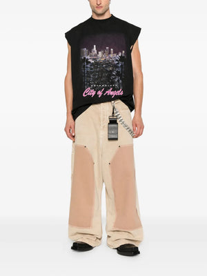 Ripped Off panelled cotton trousers