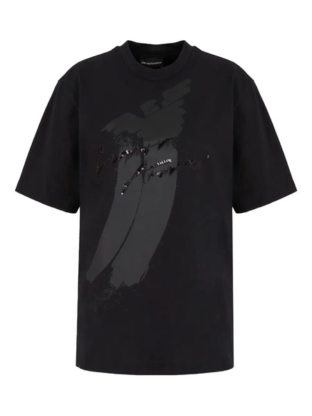eagle-logo sequin-embellished T-Shirt