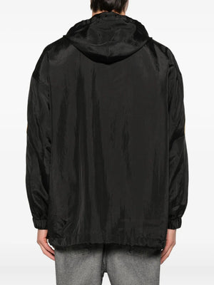 hooded logo-embroidered jacket