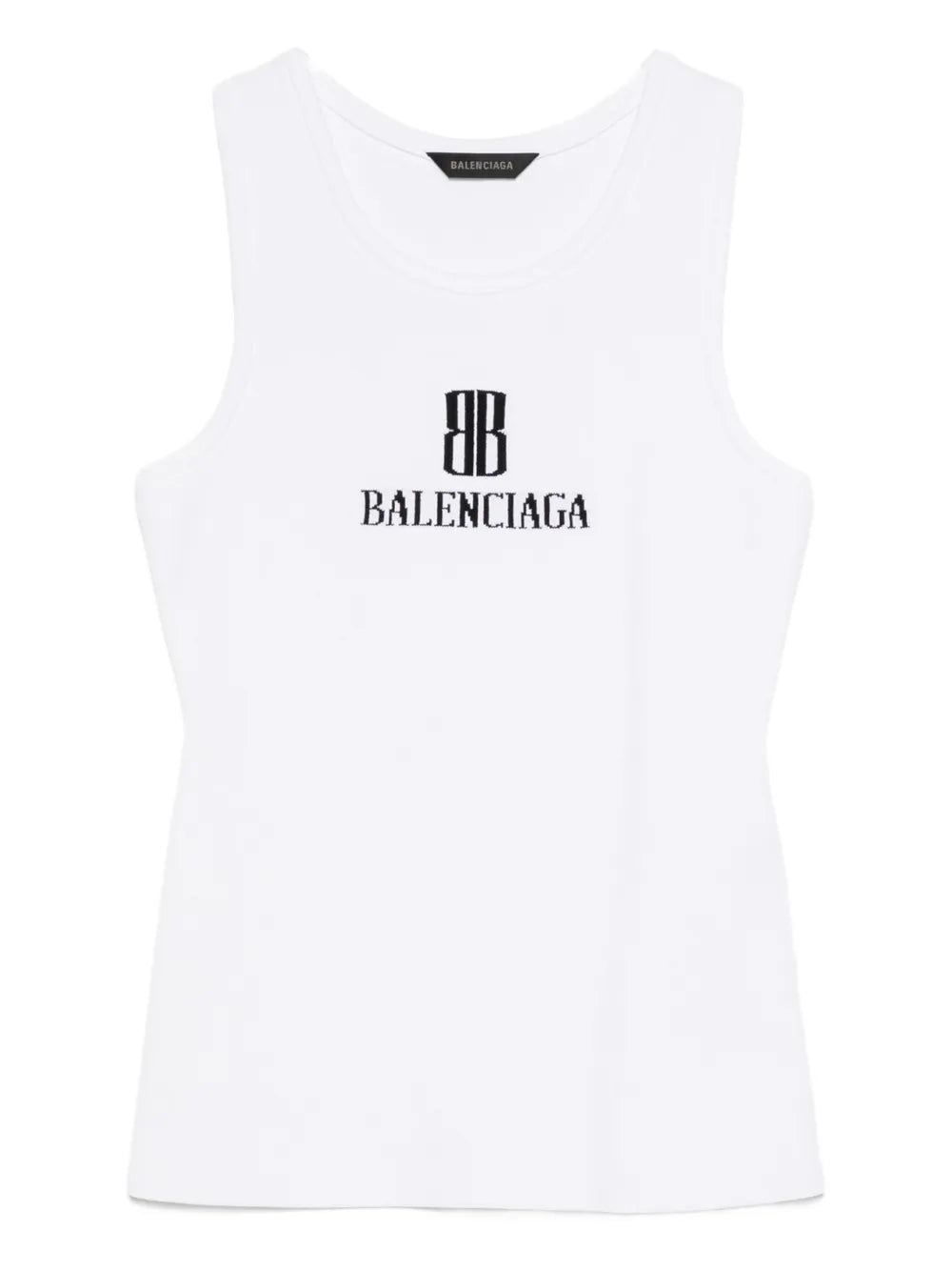 logo-intarsia sleeveless tank top