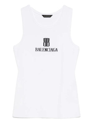 logo-intarsia sleeveless tank top