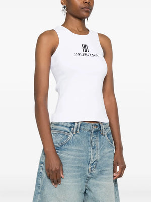 logo-intarsia sleeveless tank top