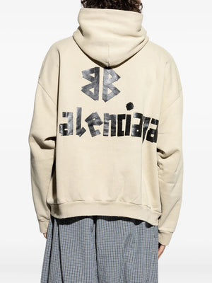 logo-print frayed-hem Hoodie