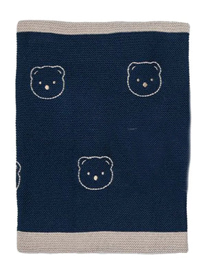 bear-intarsia knitted sleeping bag