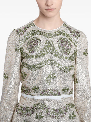 sequin-embroidered long dress
