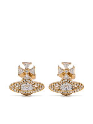 orb cross cubic zirconia earrings