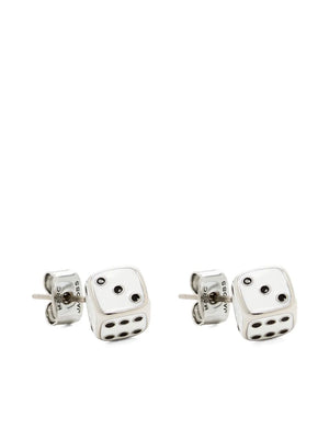 X Derrick Adams Dice earrings