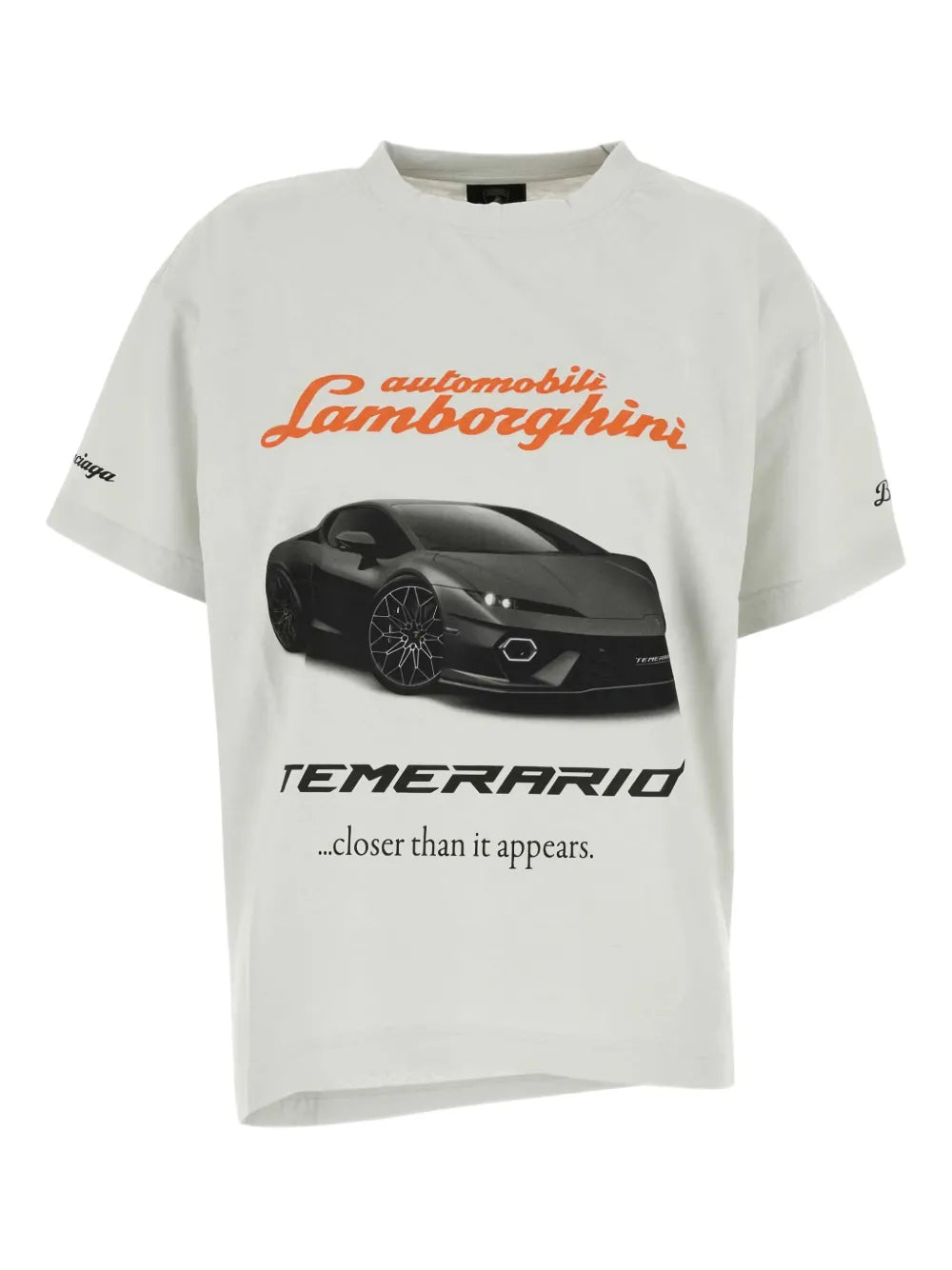 x Automobili Lamborghini-print asymmetrical T-Shirt