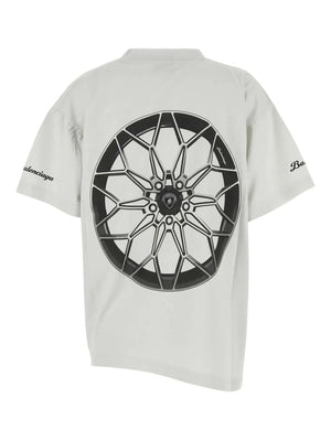 x Automobili Lamborghini-print asymmetrical T-Shirt