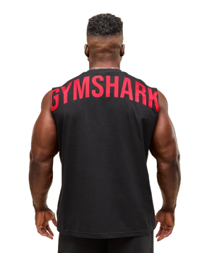 Gymshark Power Cut Off Tank - Black/Conditioning Red