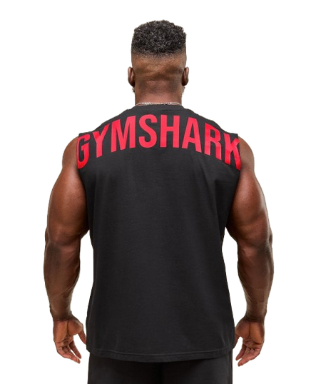 Gymshark Power Cut Off Tank - Black/Conditioning Red