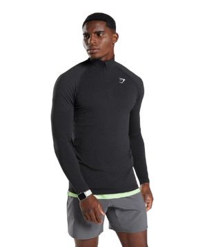 Gymshark Vital Seamless 1/4 Zip - Black/Silhouette Grey