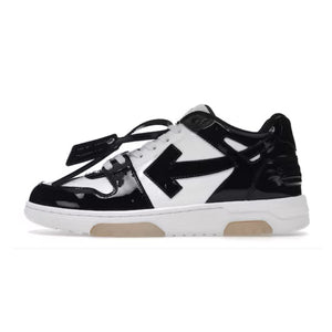 OFF-WHITE Out Of Office OOO Low Tops Patent Black White