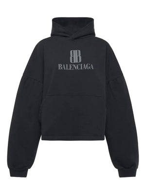 logo-plaque cotton Hoodie