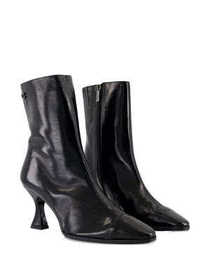 cap-toe leather boots