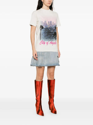 graphic-print layered mini dress