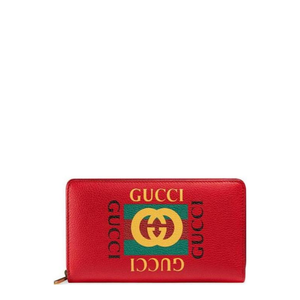 Red Printed Zipper Wallet
