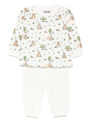 bear-print trousers set