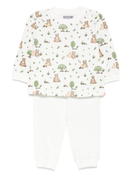 bear-print trousers set