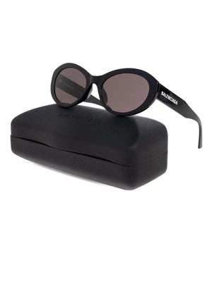 oval-frame tortoiseshell sunglasses