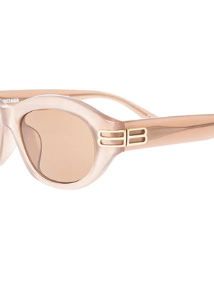 oval-frame logo sunglasses